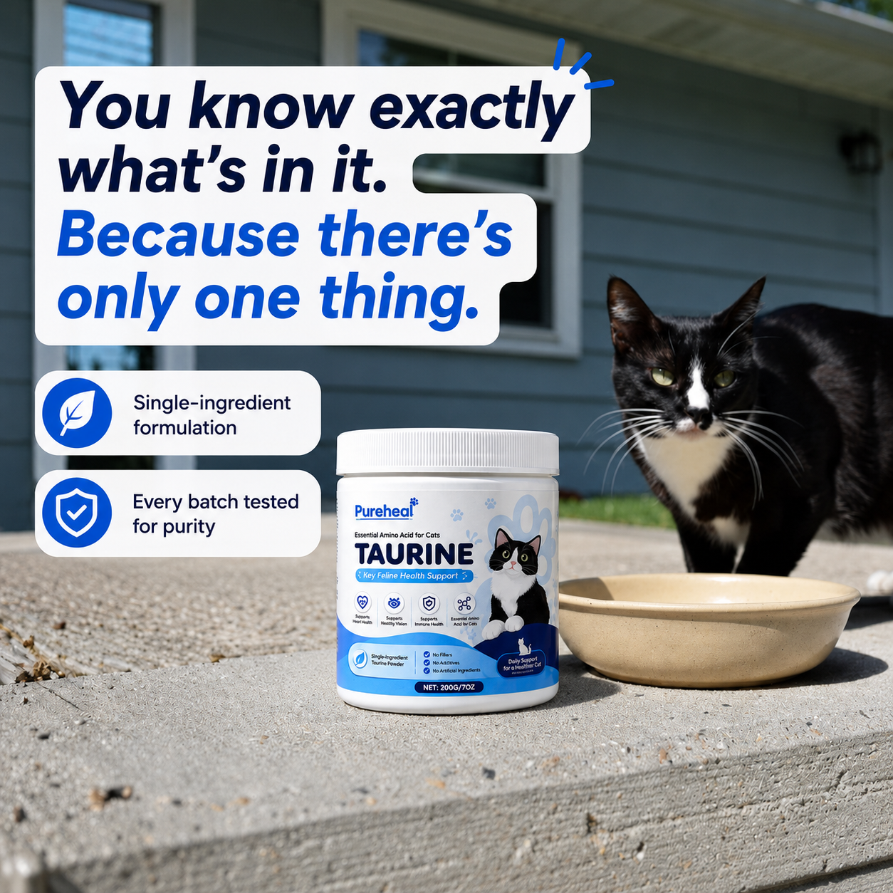 The cat taurine you can actually check yourself
